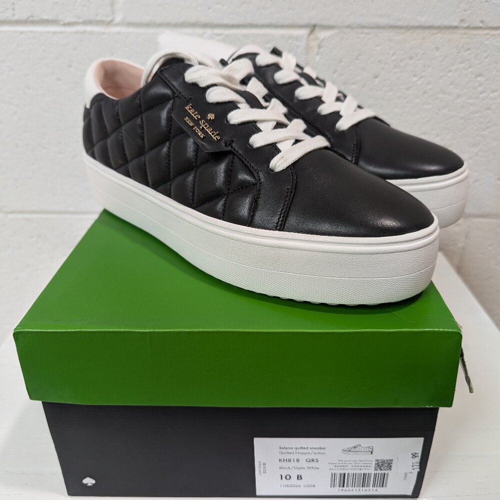 Kate Spade Black and White Quilted Sneakers